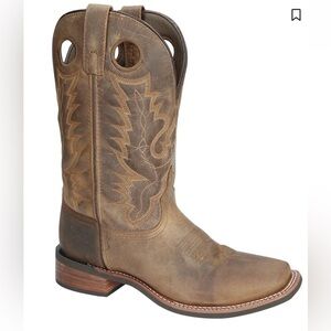 SMOKY MOUNTAIN DUKE WESTERN BROWN OIL DISTRESSED SQUARE TOE BOOTS